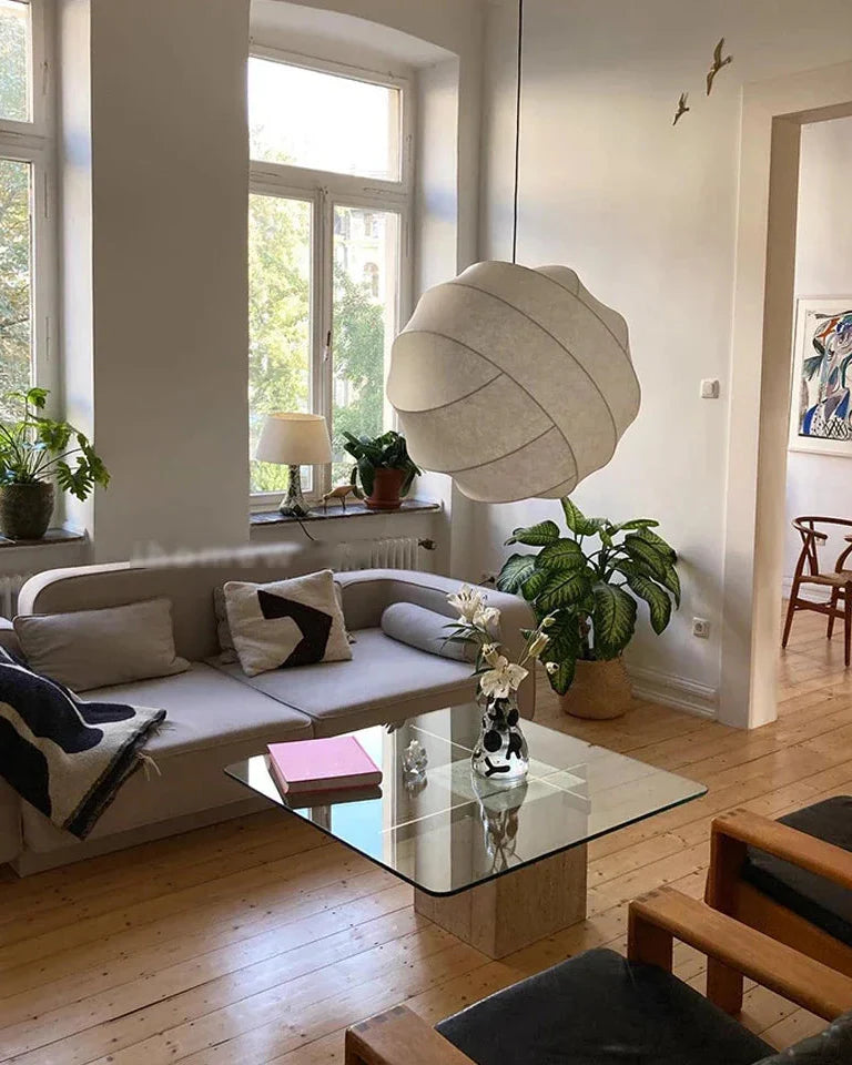 Japanese Silk Wabi-Sabi Pendant Light