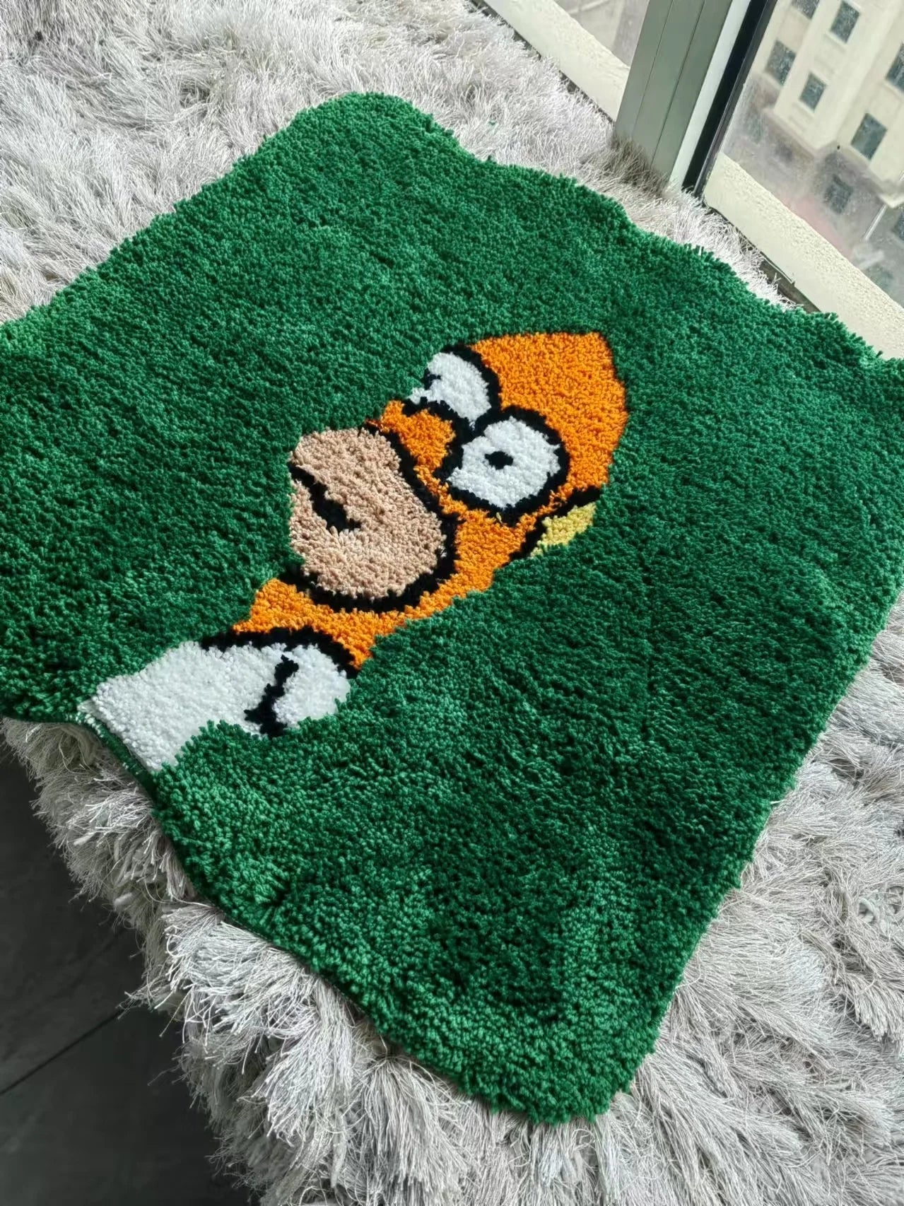 Rug Bath Mat Plush Humor Green Retro Funny Bedroom Living Room Game Room Office Kitchen Home Decor Housewarming Gift Unique