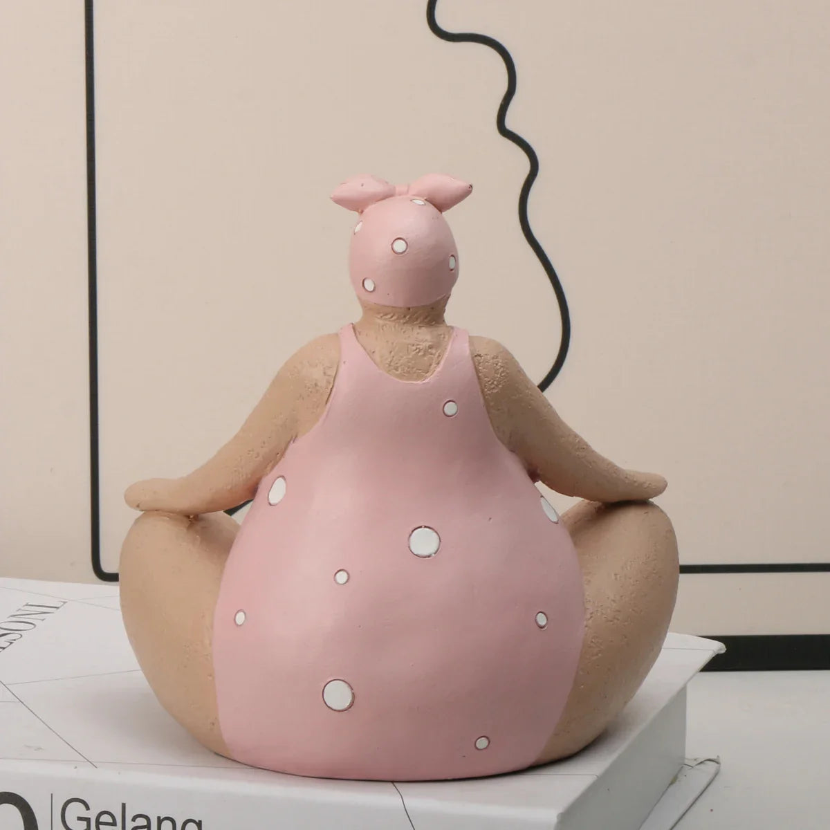 Sculpture Ornament Yoga Fat Lady Ceramic Humor Novelty Funny Shelf Desk Office Living Room Home Decor Unique Gift Housewarming