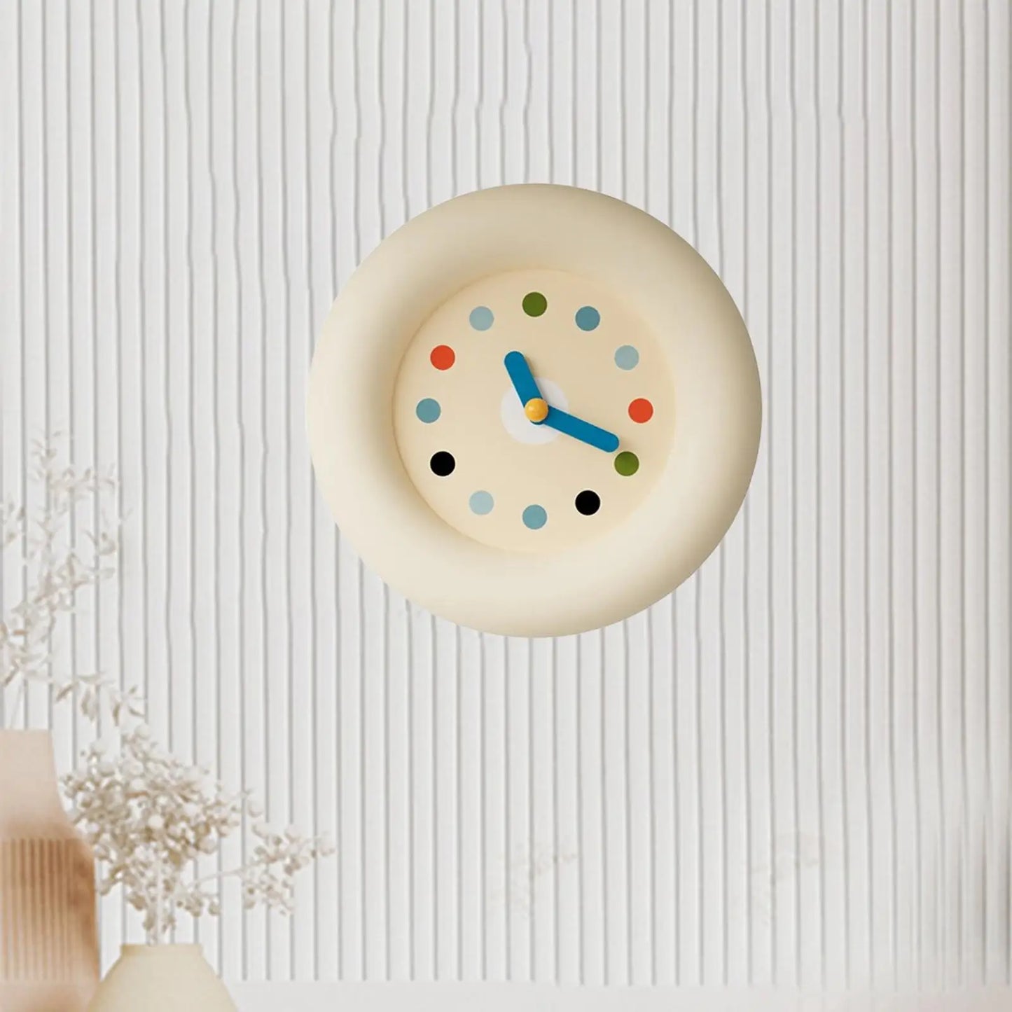 Wall Clock Pendulum Japanese Minimalist Beige Contemporary Retro Wabi-Sabi Living Room Bedroom Kitchen Office Home Gift Housewarming