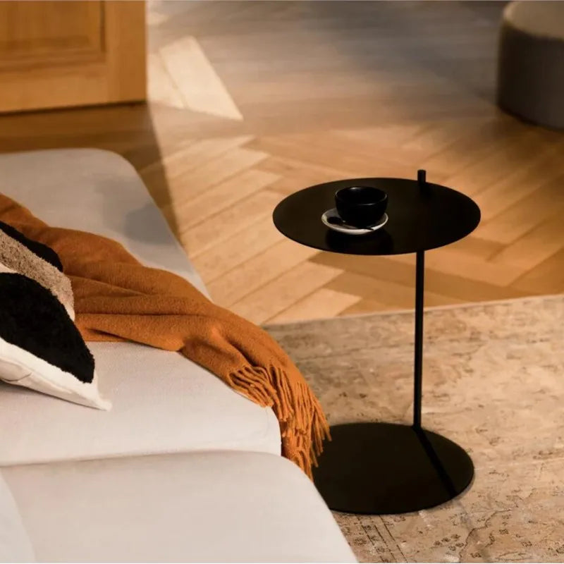 Side Table Circle Top Metal Industrial Contemporary Retro Furniture End Table Living Room Bedroom Office Home Decor Gift