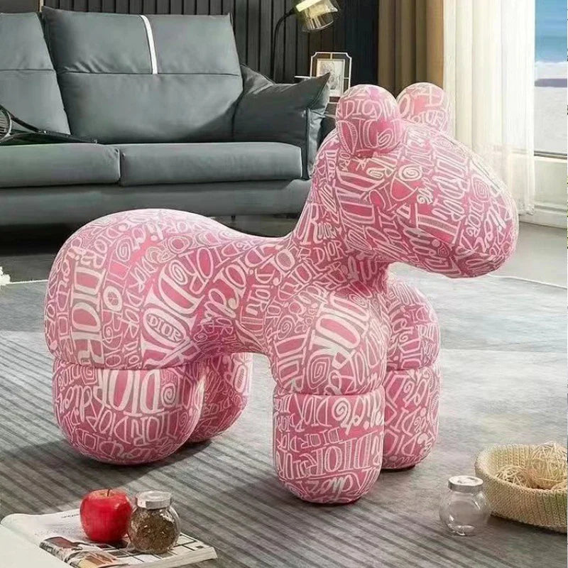 Accent Chair Stool Pony Pattern Design Lounge Chair Contemporary Furniture Bedroom Living Room Office Home Housewarming Gift