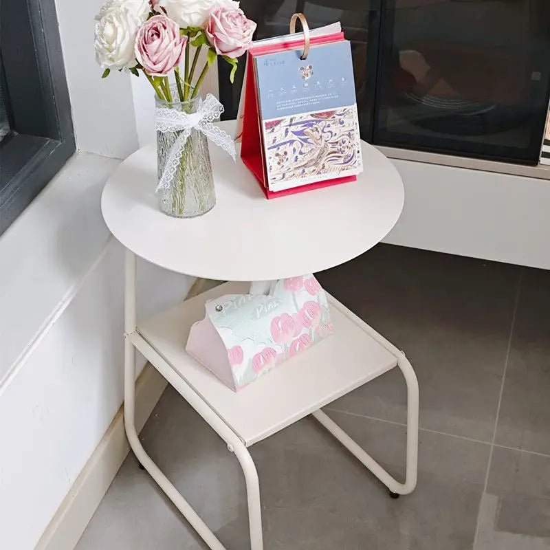 Side Table Mid-Century Metal Shelf Colorful Retro Contemporary Living Room Bedroom Office Home Furniture End Table Accent Gift
