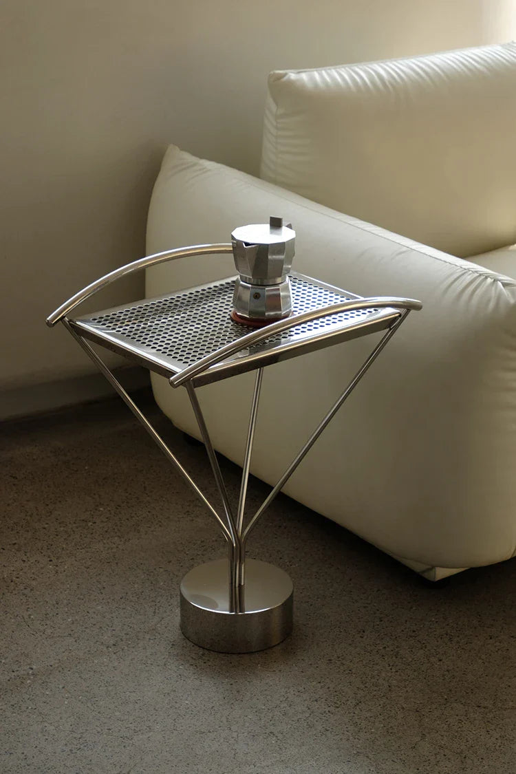 Side Table Arc Stainless Steel Industrial Contemporary Luxury Vintage End Table Living Room Bedroom Office Home Decor Gift
