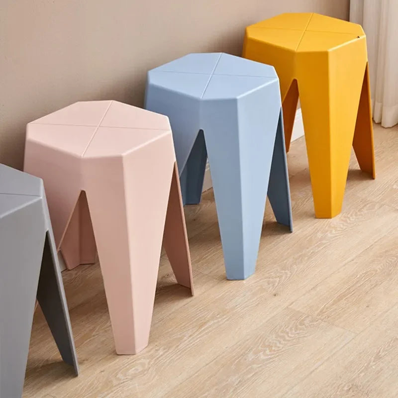 Dining Chair Stool Origami Eco-Mold Recycled ABS Nordic Retro Colorful Kitchen Office Home Furniture Housewarming Gift Dining