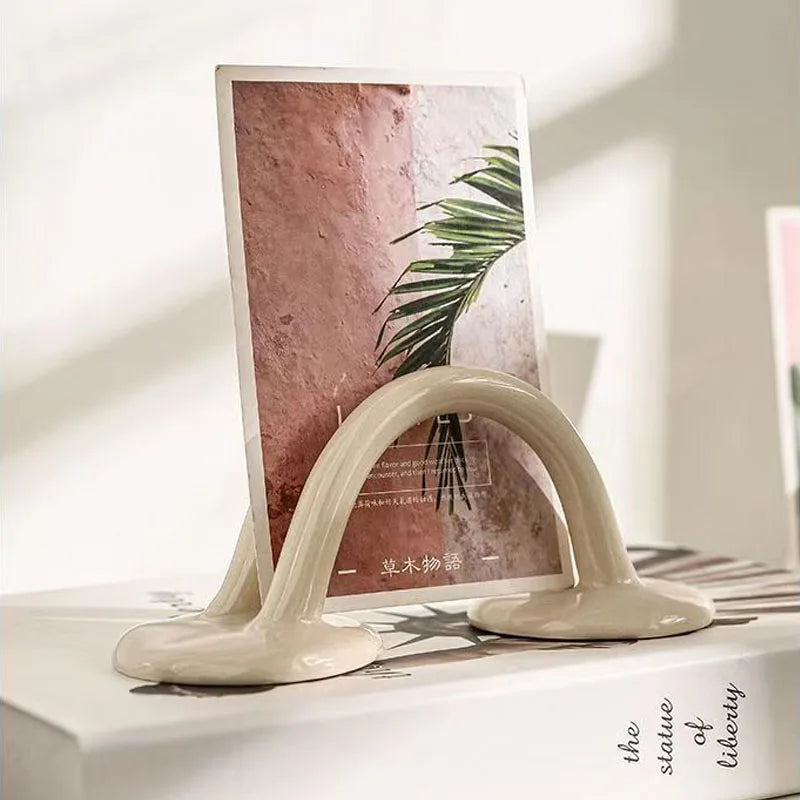 Magazine Rack Postcard Stand Holder Ceramic Retro Contemporary Desk Shelf Living Room Office Bedroom Home Organizer Gift