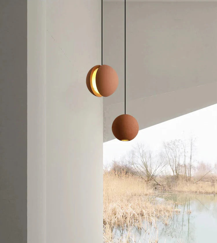 Ceiling Light Cement Moon Planet Ball Contemporary Fixture Chandelier Living Room Bedroom Dining Kitchen Office Home Gift