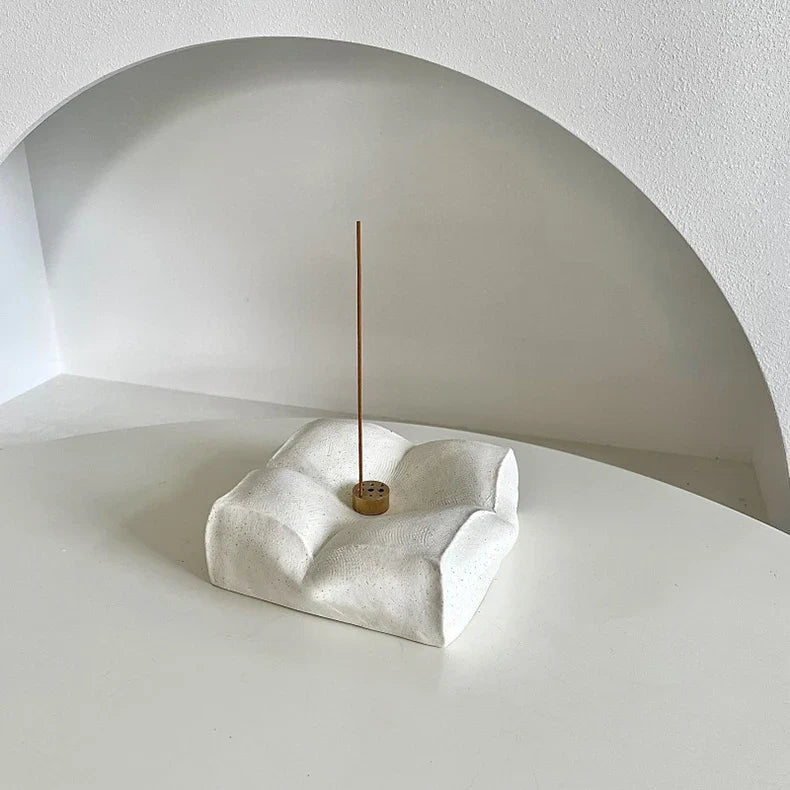 Incense Holder Burner Ceramic Cushion Pillow Minimalist Japandi Wabi-Sabi Shelf Desk Home Office Aromatherapy Decor Gift