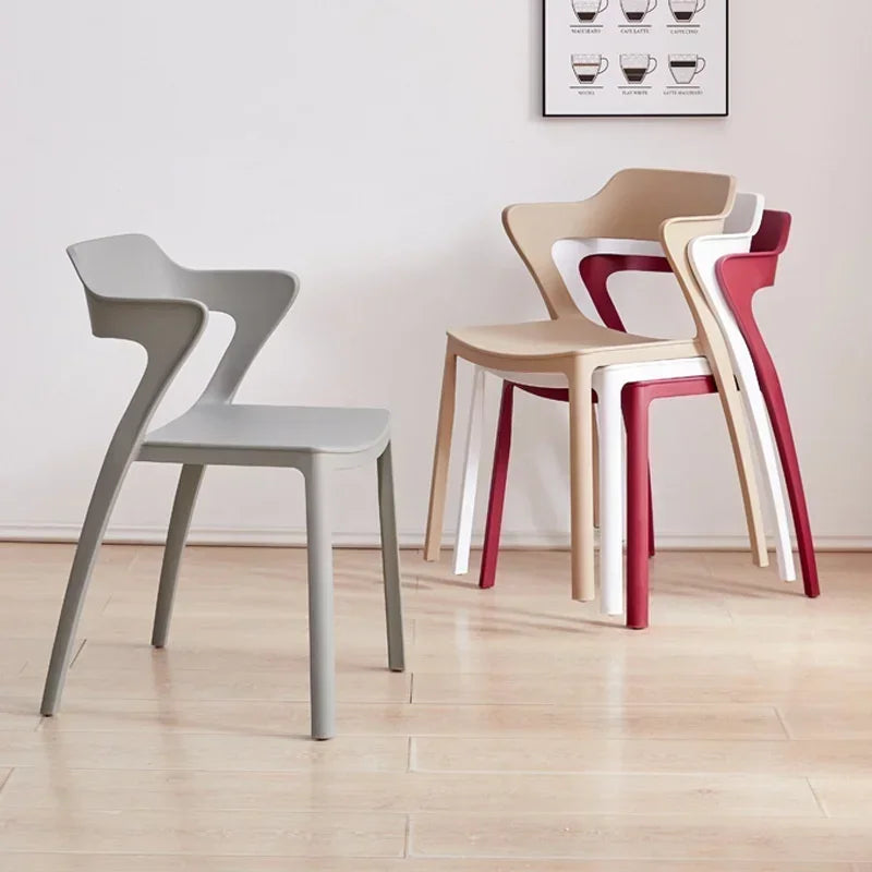 Dining Chair One-Piece Recycled PP Plastic Nordic Minimalist Colorful Kitchen Office Living Room Home Furniture Gift Kitchen