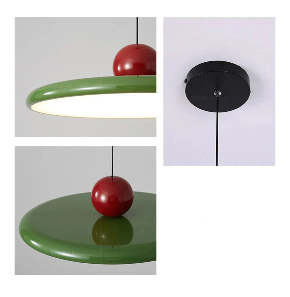 Pendant Ceiling Light Ball Saucer Nordic Mid-Century Retro Colorful Hanging Lamp Living Room Bedroom Dining Kitchen Gift
