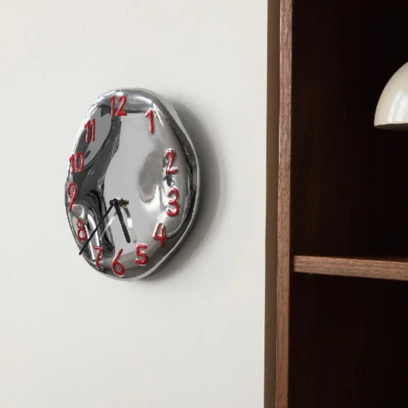 Wall Clock Ceramic Chrome Electroplated Industrial Contemporary Minimalist Living Room Office Bedroom Kitchen Home Decor Gift