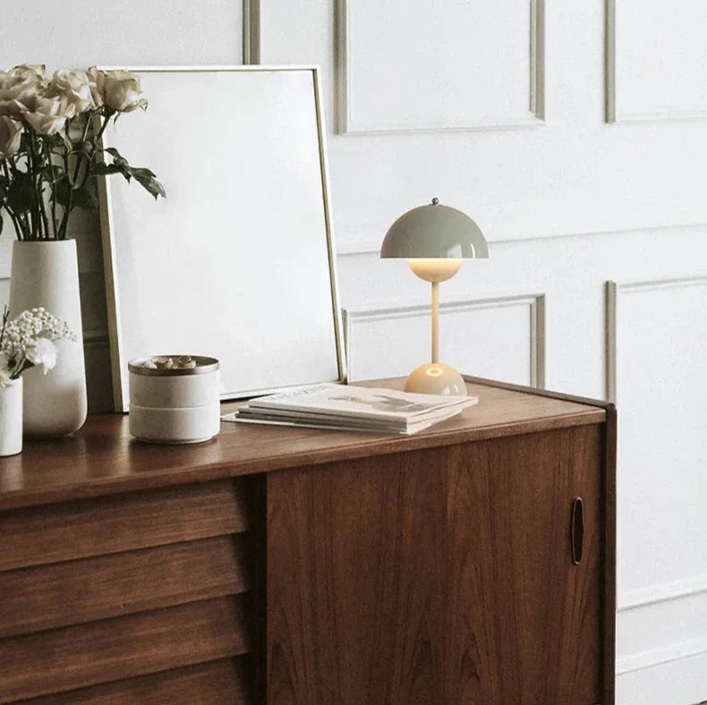 Table Lamp Mushroom Dimmable Contemporary Mid-Century Retro Minimalist Bedroom Living Room Office Shelf Desk Home Decor Gift