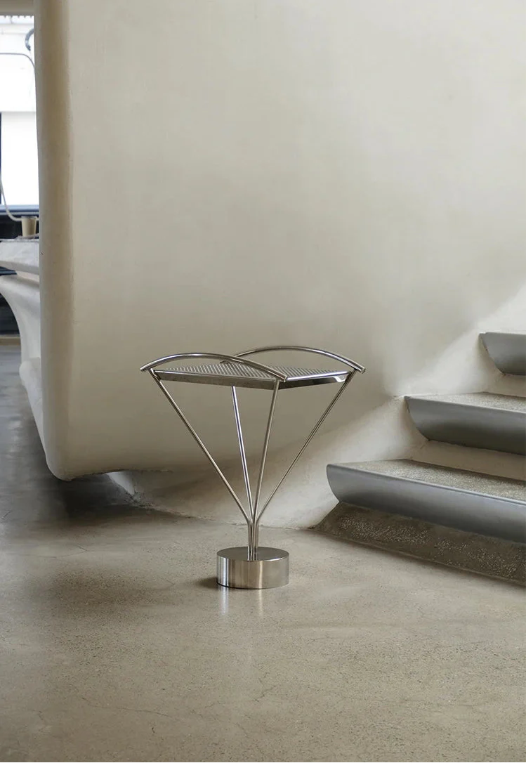 Side Table Arc Stainless Steel Industrial Contemporary Luxury Vintage End Table Living Room Bedroom Office Home Decor Gift