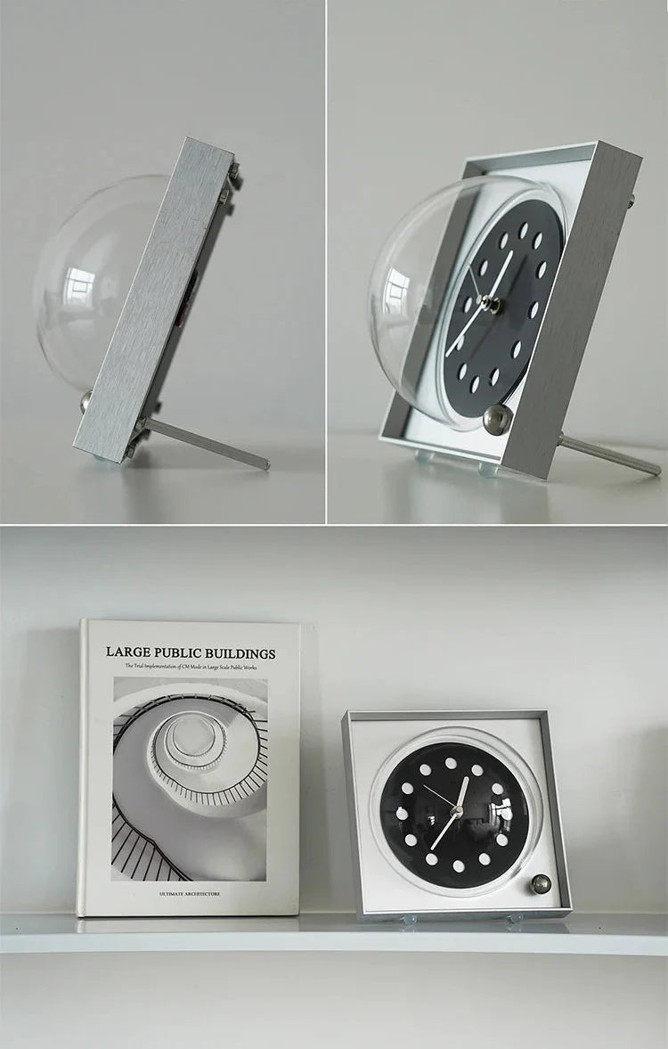 Wall Clock Desk Clock Square Bauhaus Industrial Mid-Century Nordic Retro Contemporary Living Room Office Bedroom Home Gift
