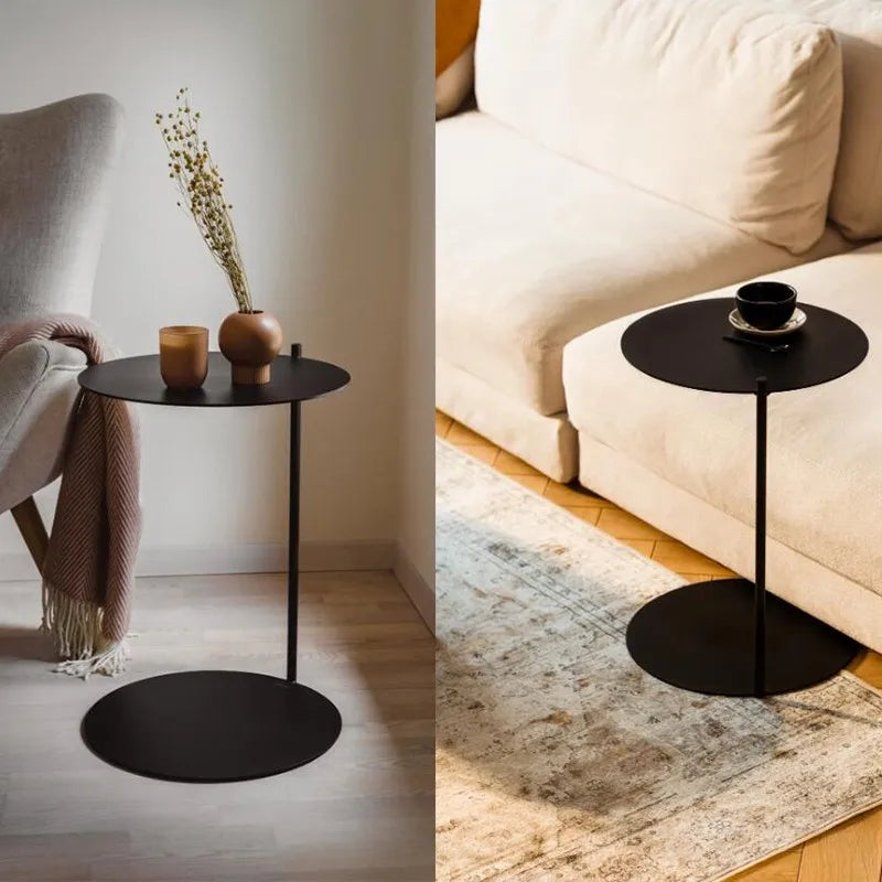 Side Table Circle Top Metal Industrial Contemporary Retro Furniture End Table Living Room Bedroom Office Home Decor Gift