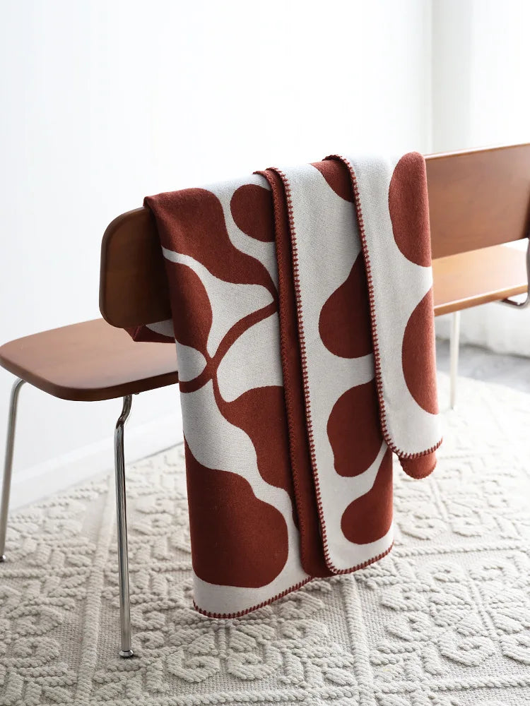 Throw Blanket Jacquard Vine Pattern Nordic Retro Vintage Bedroom Sofa Couch Living Room Home Decor Housewarming Gift Unique Decor