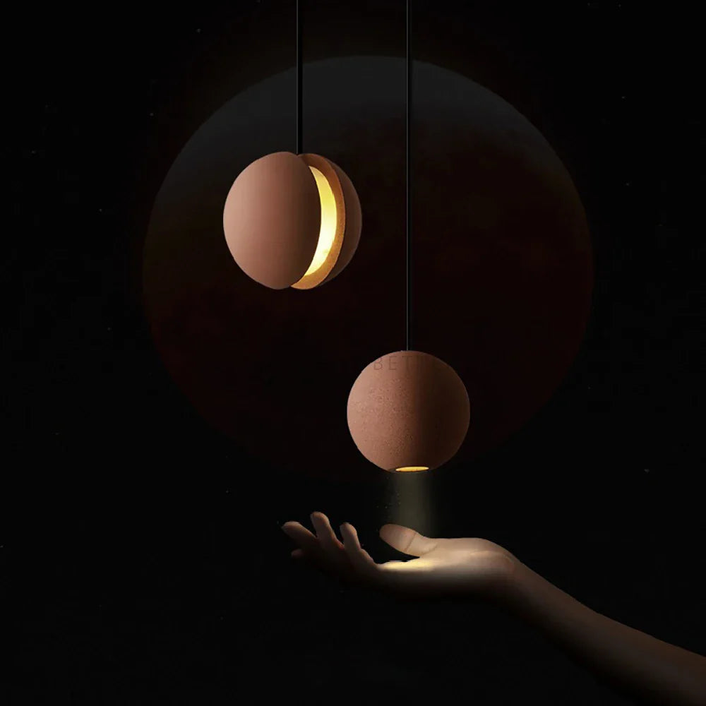 Ceiling Light Cement Moon Planet Ball Contemporary Fixture Chandelier Living Room Bedroom Dining Kitchen Office Home Gift