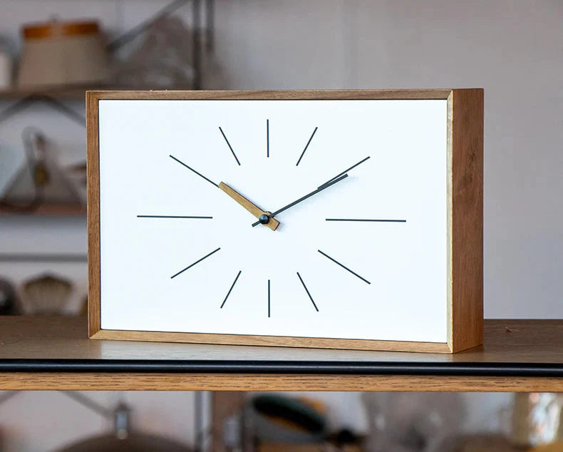 Wall Clock Table Clock Acacia Wood Japanese Vintage Wabi-Sabi Japandi Retro Living Room Bedroom Kitchen Office Home Decor Gift