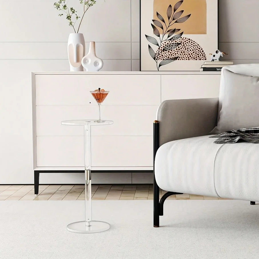 Side Table Mini Acrylic Transparent Contemporary Furniture Living Room Bedroom Office Home Accent End Table Decor Gift Housewarming Gift