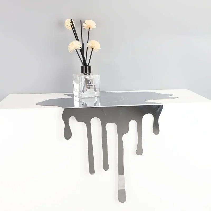 Decorative Plate Ornament Stainless Steel Melting Industrial Contemporary Shelf Desk Office Living Room Home Decor Unique Gift