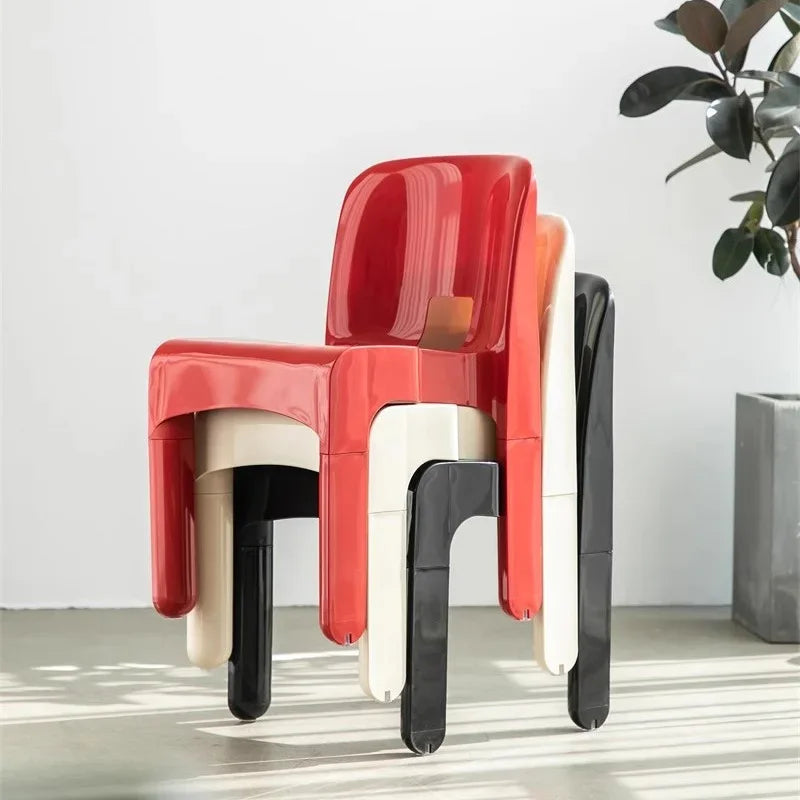 Dining Chair ABS Modular Colorful Contemporary Nordic Retro Kitchen Office Living Room Home Furniture Housewarming Gift Dining
