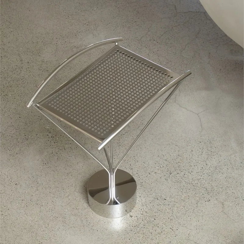 Side Table Arc Stainless Steel Industrial Contemporary Luxury Vintage End Table Living Room Bedroom Office Home Decor Gift