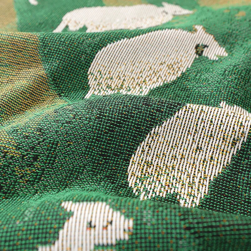 Throw Blanket Sheep Tassel Grassland Cozy Bedroom Sofa Couch Living Room Home Decor Housewarming Holiday Gift Housewarming