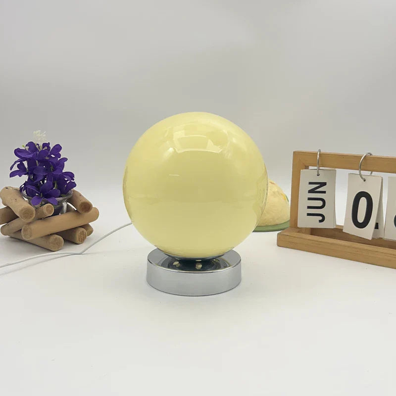 Table Lamp Glass Ball Chrome Retro Contemporary Nordic Minimalist Bedroom Living Room Office Shelf Desk Home Decor Gift Housewarming
