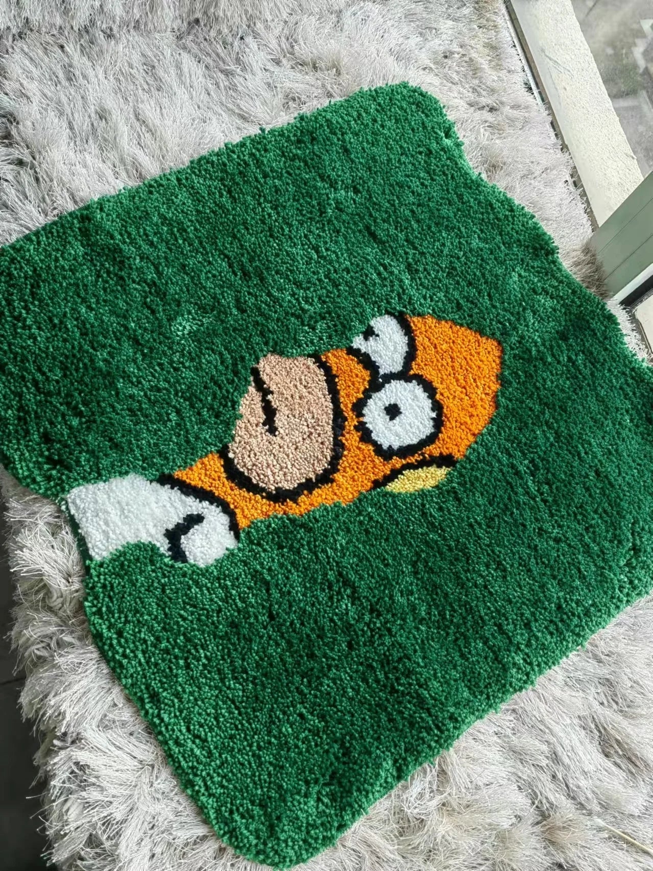 Rug Bath Mat Plush Humor Green Retro Funny Bedroom Living Room Game Room Office Kitchen Home Decor Housewarming Gift Unique