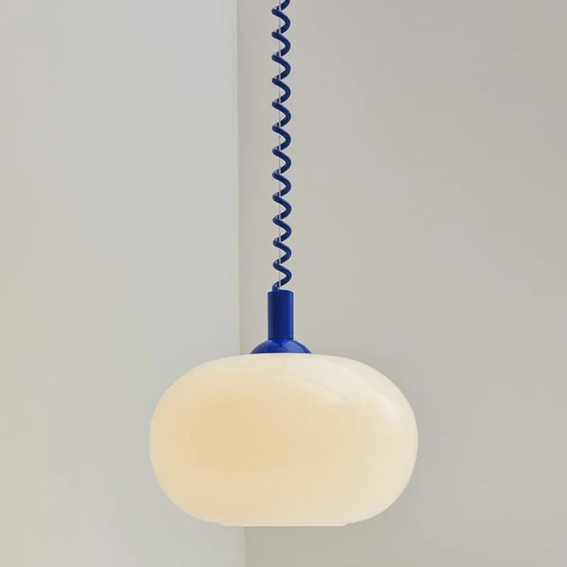 Pendant Ceiling Light Coil-Line Retro Contemporary Nordic Colorful Hanging Lamp Living Room Bedroom Dining Kitchen Gift Dining