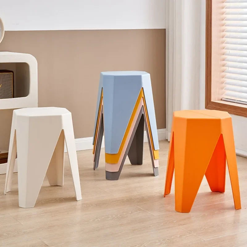 Dining Chair Stool Origami Eco-Mold Recycled ABS Nordic Retro Colorful Kitchen Office Home Furniture Housewarming Gift Dining