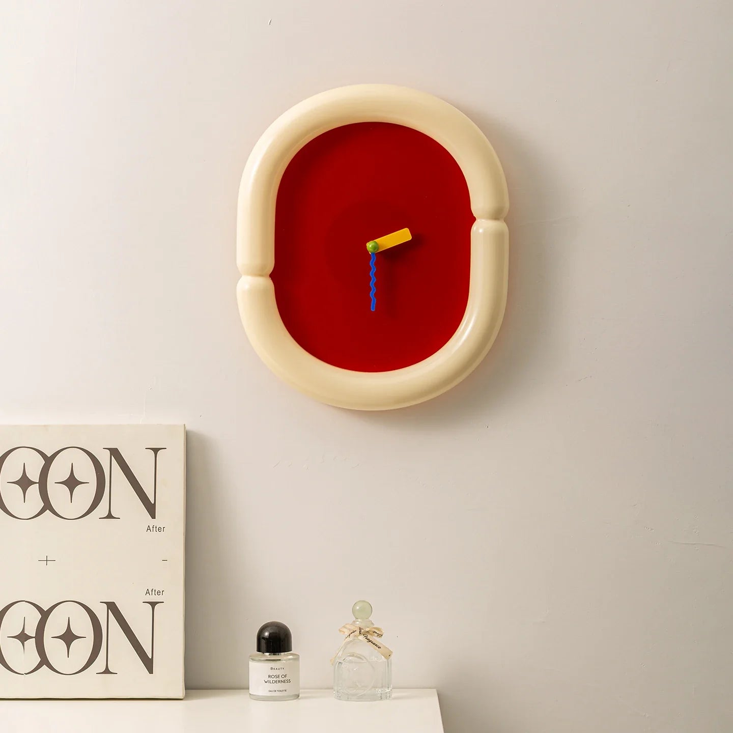 Wall Clock Tube Frame Retro Contemporary Colorful Minimalist Living Room Bedroom Office Kitchen Home Decor Housewarming Gift