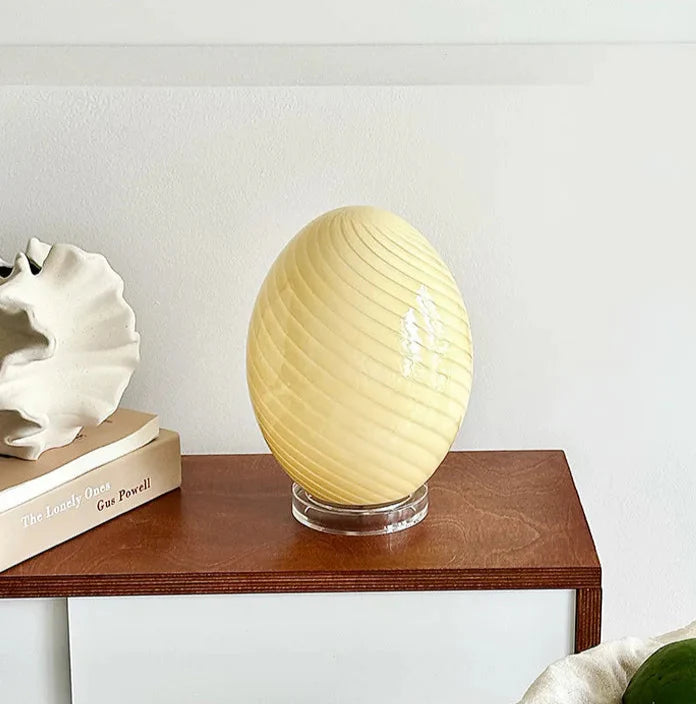Table Lamp Egg Glass Retro Contemporary Colorful Minimalist Bedroom Living Room Office Shelf Desk Home Decor Gift Housewarming Unique