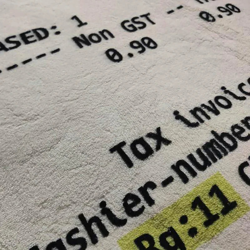 Rug Humor Novelty Funny IKEA Receipt Style Floor Mat Living Room Bedroom Office Kitchen Home Decor Housewarming Gift Unique