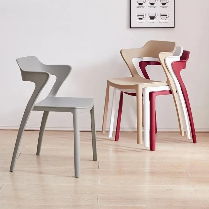 Dining Chair One-Piece Recycled PP Plastic Nordic Minimalist Colorful Kitchen Office Living Room Home Furniture Gift Kitchen