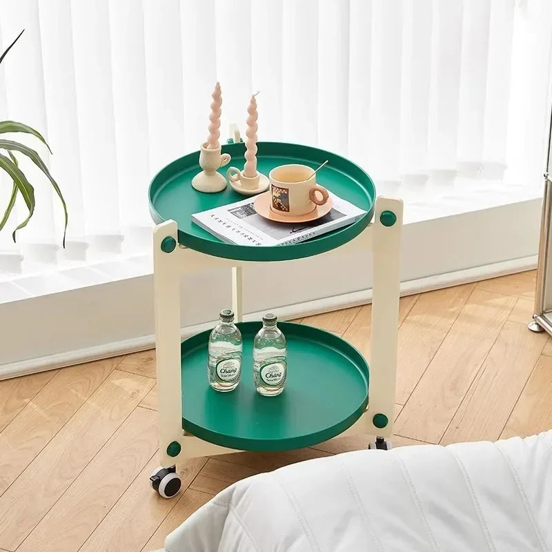 Side Table ABS Movable Rack Mid-Century Nordic Retro Contemporary End Table Living Room Bedroom Office Home Furniture Gift