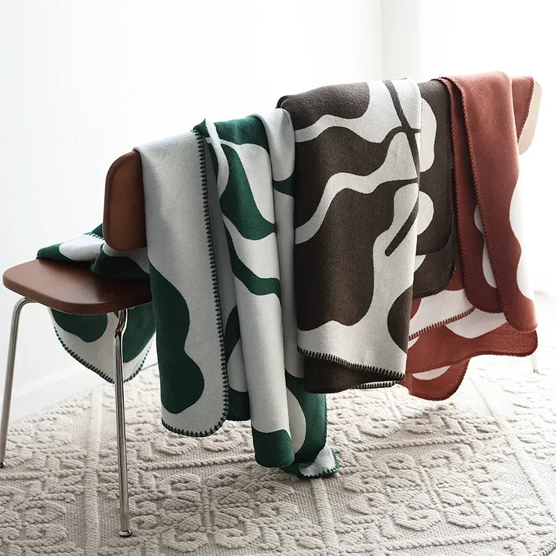 Throw Blanket Jacquard Vine Pattern Nordic Retro Vintage Bedroom Sofa Couch Living Room Home Decor Housewarming Gift Unique Decor