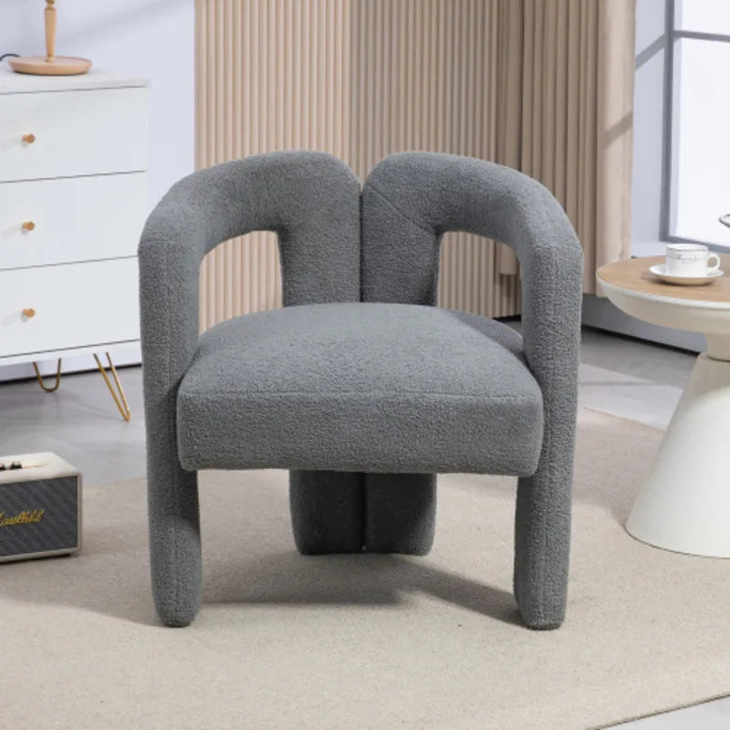 Lounge Chair Open Back Teddy Fabric Contemporary Couch Furniture Kitchen Living Room Bedroom Reading Home Furniture Gift