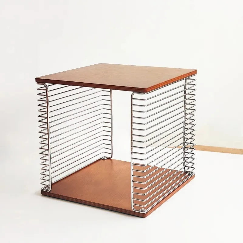 Storage Organizer Cube Modular Wood Metal Japanese Mid-Century Nordic Antique Side Table Living Room Bedroom Office Gift