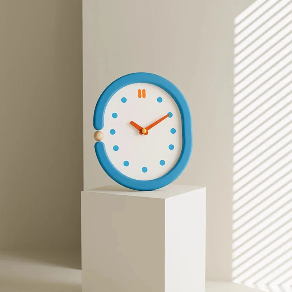 Wall Clock Pendulum Oval Japanese Minimalist Retro Wabi-Sabi Living Room Bedroom Kitchen Office Home Decor Unique Gift Home Gift