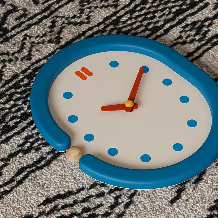 Wall Clock Pendulum Oval Japanese Minimalist Retro Wabi-Sabi Living Room Bedroom Kitchen Office Home Decor Unique Gift Home Gift