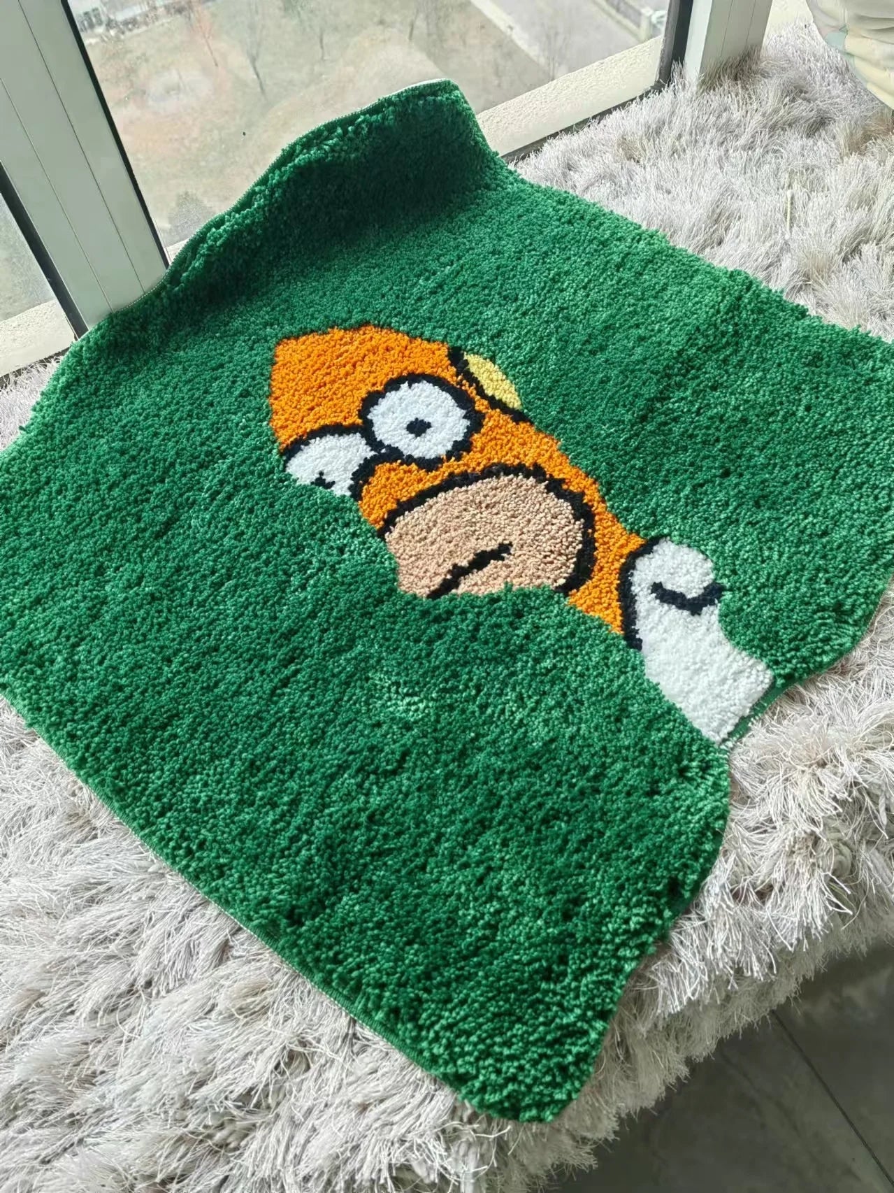Rug Bath Mat Plush Humor Green Retro Funny Bedroom Living Room Game Room Office Kitchen Home Decor Housewarming Gift Unique