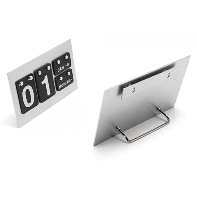 Desk Calendar Desktop Metal Vintage Industrial Interactive Perpetual Office Shelf Home Organizer Decor Housewarming Gift