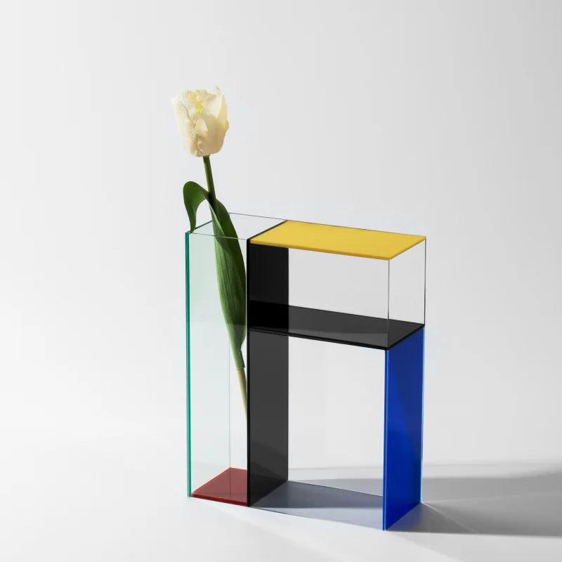 Vase Acrylic Color Block Contemporary Retro Organizer Shelf Desk Living Room Bedroom Office Kitchen Home Decor Gift Housewarming Unique