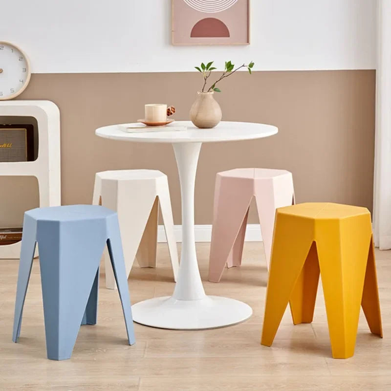Dining Chair Stool Origami Eco-Mold Recycled ABS Nordic Retro Colorful Kitchen Office Home Furniture Housewarming Gift Dining