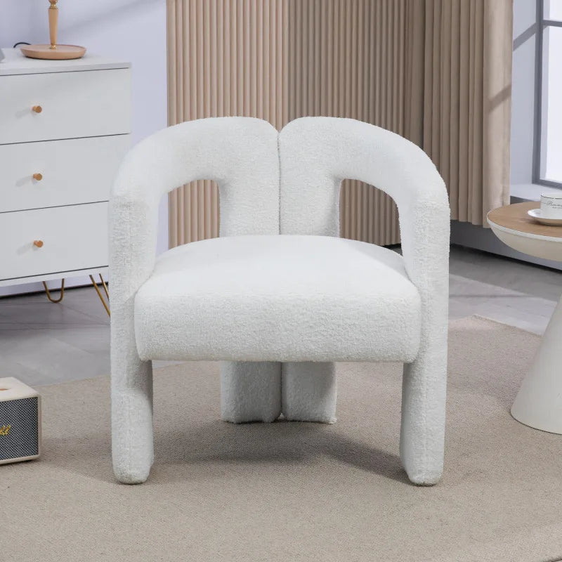 Lounge Chair Open Back Teddy Fabric Contemporary Couch Furniture Kitchen Living Room Bedroom Reading Home Furniture Gift