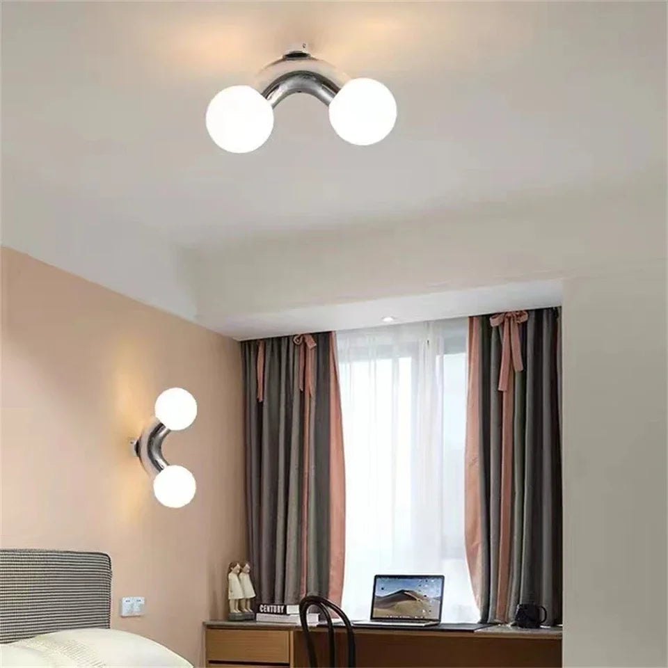 Wall Lamp Ceiling Light Chrome Ball Hotel Style Contemporary Fixture Bedroom Living Room Office Bathroom Home Decor Gift