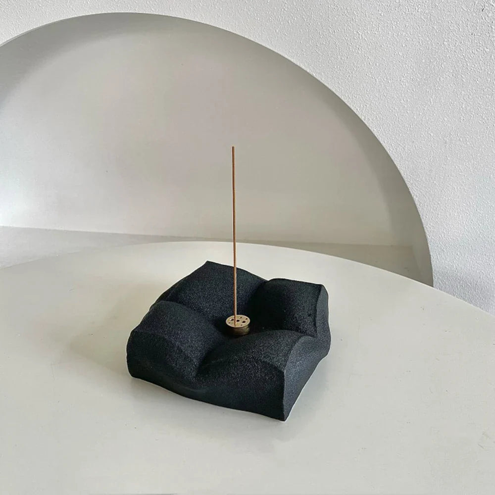 Incense Holder Burner Ceramic Cushion Pillow Minimalist Japandi Wabi-Sabi Shelf Desk Home Office Aromatherapy Decor Gift