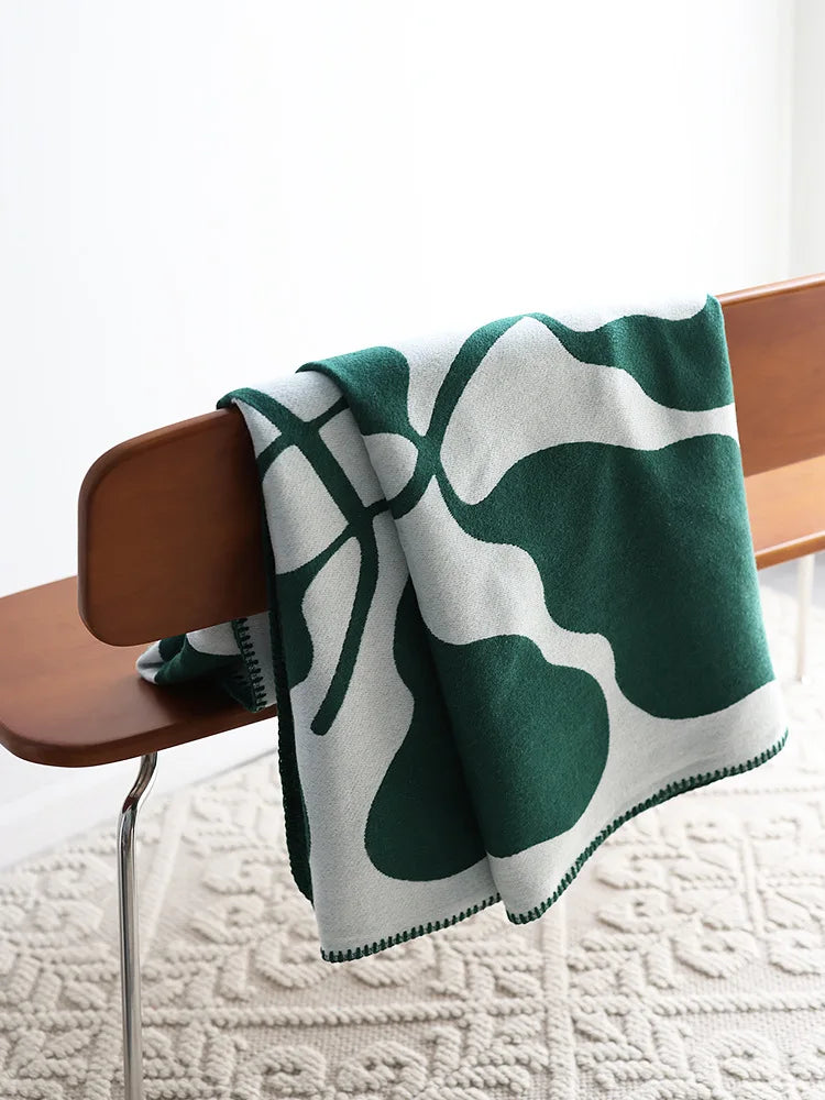 Throw Blanket Jacquard Vine Pattern Nordic Retro Vintage Bedroom Sofa Couch Living Room Home Decor Housewarming Gift Unique Decor