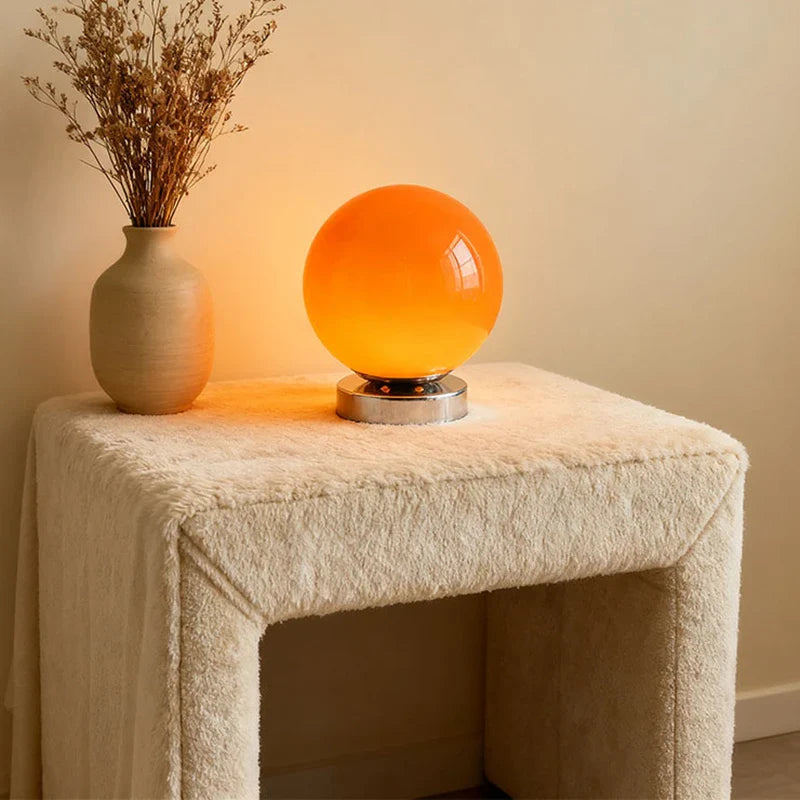 Table Lamp Glass Ball Chrome Retro Contemporary Nordic Minimalist Bedroom Living Room Office Shelf Desk Home Decor Gift Housewarming